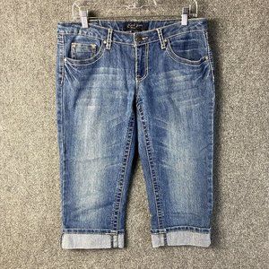 Earl Jeans Capri Size 11 Women's Cotton Blend 34x19 Mid Rise Blue